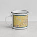 Left View Custom Harlingen Texas Map Enamel Mug in Woodblock