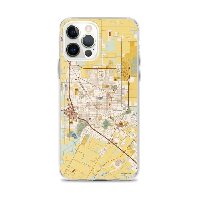 Custom Harlingen Texas Map iPhone 12 Pro Max Phone Case in Woodblock