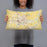 Person holding 20x12 Custom Harlingen Texas Map Throw Pillow in Woodblock