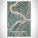 Harpers Ferry West Virginia Map Print Portrait Orientation in Afternoon Style With Shaded Background