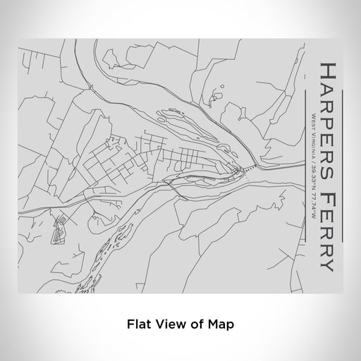 Rendered View of Harpers Ferry West Virginia Map Engraving on 20oz Stainless Steel Insulated Bottle with Bamboo Top
