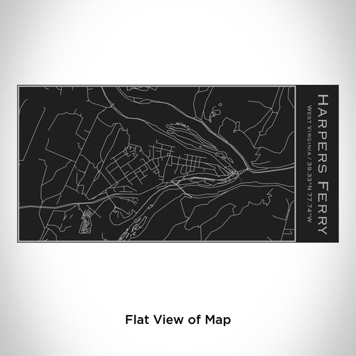 Rendered View of Harpers Ferry West Virginia Map Engraving on 17oz Stainless Steel Insulated Cola Bottle in Black