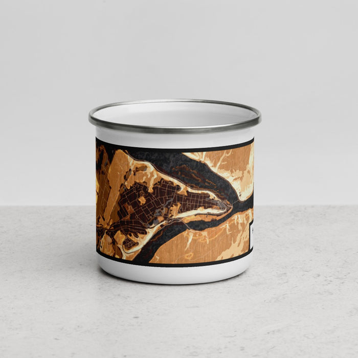 Front View Custom Harpers Ferry West Virginia Map Enamel Mug in Ember