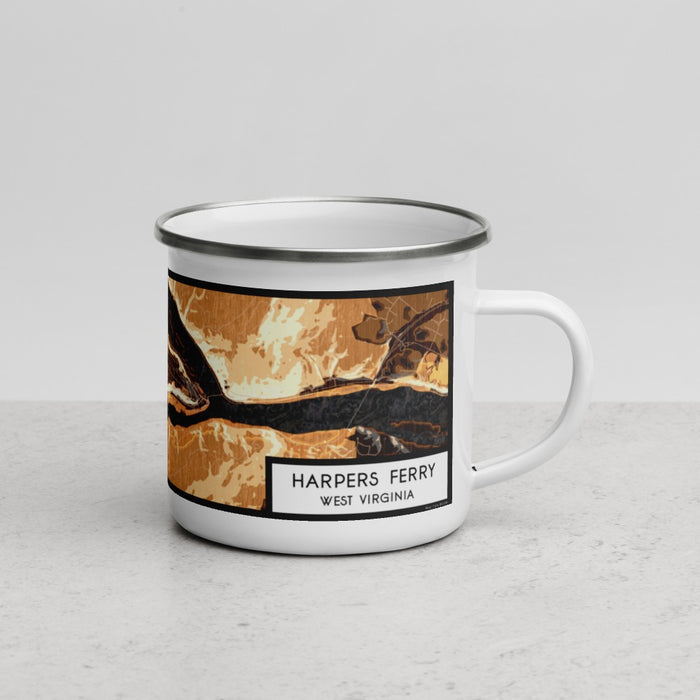 Right View Custom Harpers Ferry West Virginia Map Enamel Mug in Ember