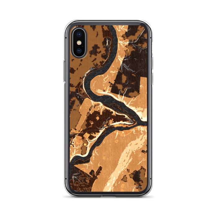 Custom iPhone X/XS Harpers Ferry West Virginia Map Phone Case in Ember