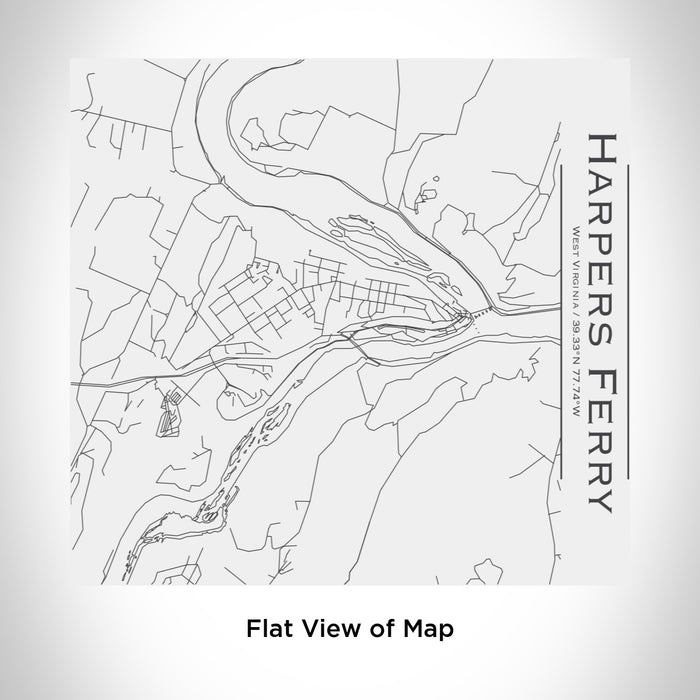 Rendered View of Harpers Ferry West Virginia Map Engraving on 17oz Stainless Steel Insulated Tumbler in White