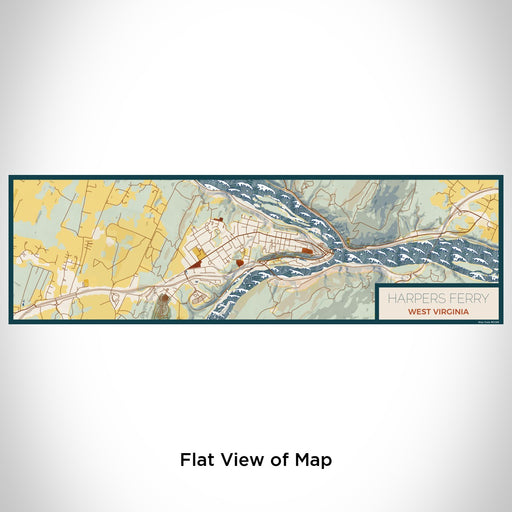 Flat View of Map Custom Harpers Ferry West Virginia Map Enamel Mug in Woodblock