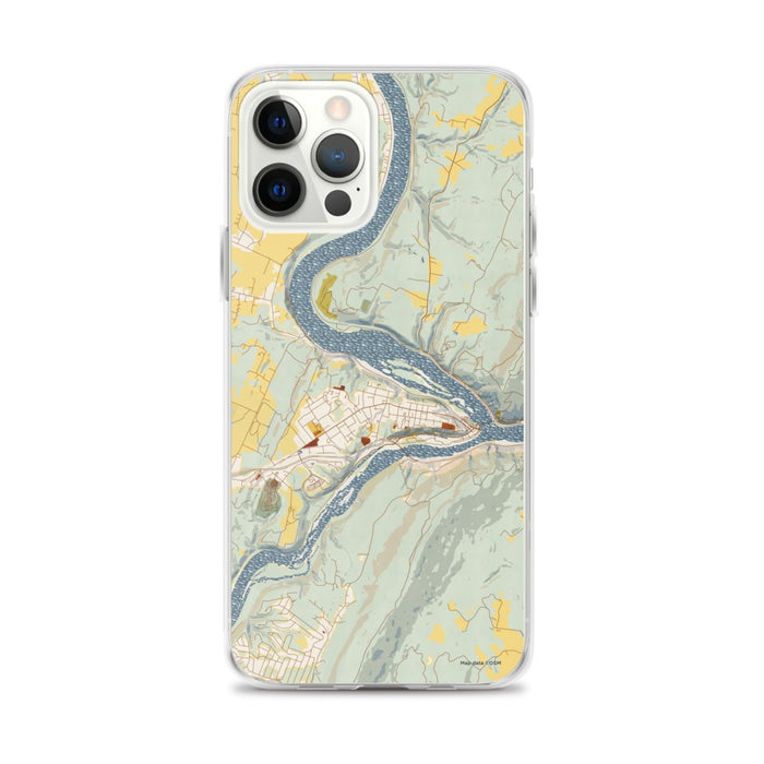 Custom iPhone 12 Pro Max Harpers Ferry West Virginia Map Phone Case in Woodblock