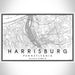 Harrisburg Pennsylvania Map Print Landscape Orientation in Classic Style With Shaded Background