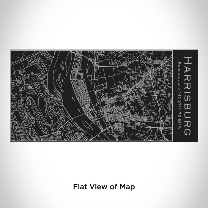 Rendered View of Harrisburg Pennsylvania Map Engraving on 17oz Stainless Steel Insulated Cola Bottle in Black