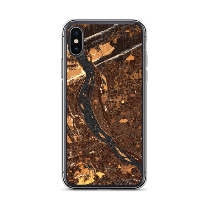 Custom iPhone X/XS Harrisburg Pennsylvania Map Phone Case in Ember