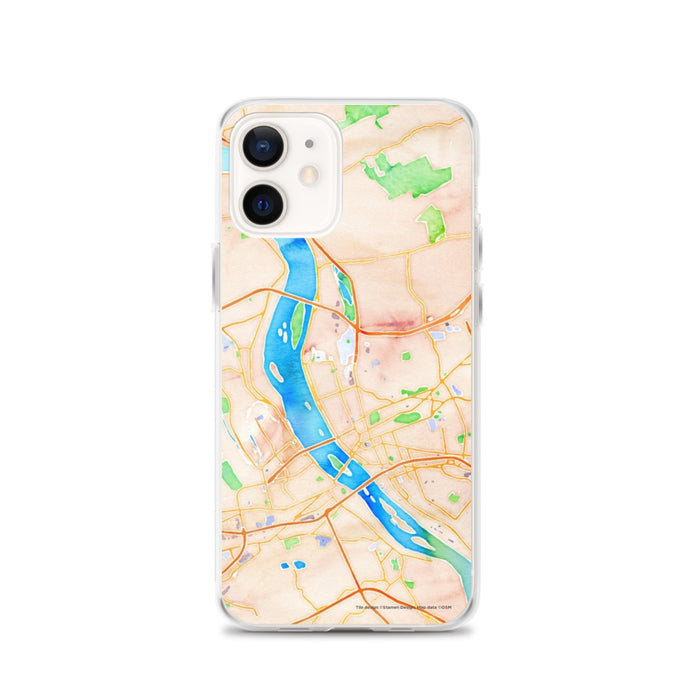 Custom iPhone 12 Harrisburg Pennsylvania Map Phone Case in Watercolor