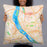 Person holding 22x22 Custom Harrisburg Pennsylvania Map Throw Pillow in Watercolor