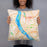 Person holding 18x18 Custom Harrisburg Pennsylvania Map Throw Pillow in Watercolor