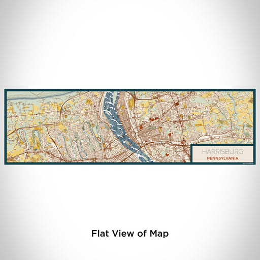 Flat View of Map Custom Harrisburg Pennsylvania Map Enamel Mug in Woodblock
