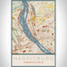 Harrisburg Pennsylvania Map Print Portrait Orientation in Woodblock Style With Shaded Background