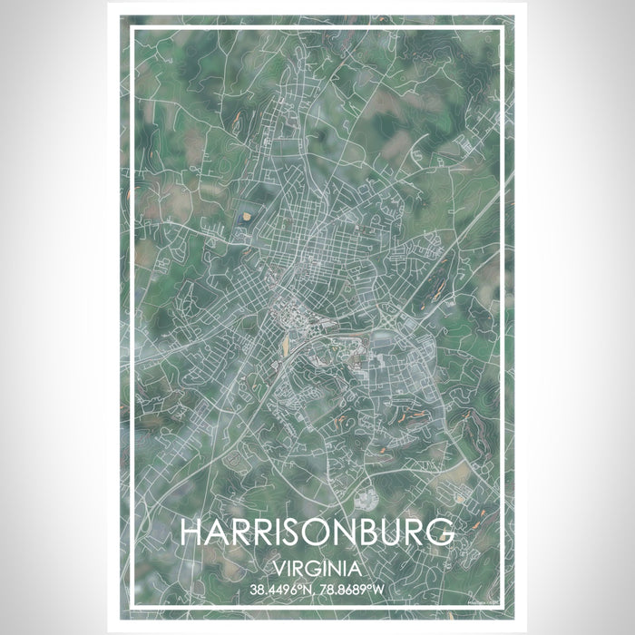 Harrisonburg - Virginia Map Print in Afternoon — JACE Maps
