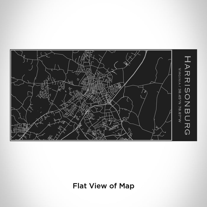 Rendered View of Harrisonburg Virginia Map Engraving on 17oz Stainless Steel Insulated Cola Bottle in Black