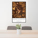 24x36 Harrisonburg Virginia Map Print Portrait Orientation in Ember Style Behind 2 Chairs Table and Potted Plant
