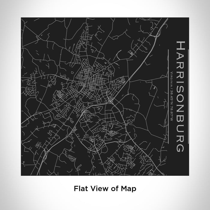 Rendered View of Harrisonburg Virginia Map Engraving on 17oz Stainless Steel Insulated Tumbler in Black