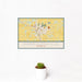 12x18 Harrisonville Missouri Map Print Landscape Orientation in Woodblock Style With Small Cactus Plant in White Planter