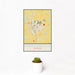 12x18 Harrisonville Missouri Map Print Portrait Orientation in Woodblock Style With Small Cactus Plant in White Planter