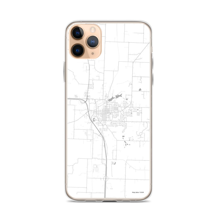 Custom iPhone 11 Pro Max Harrisonville Missouri Map Phone Case in Classic