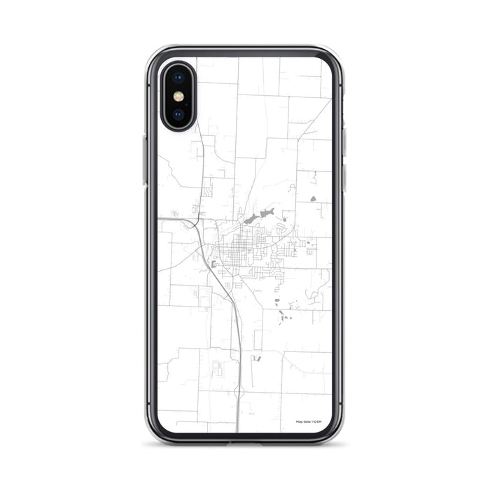 Custom iPhone X/XS Harrisonville Missouri Map Phone Case in Classic