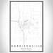 Harrisonville Missouri Map Print Portrait Orientation in Classic Style With Shaded Background