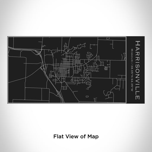 Rendered View of Harrisonville Missouri Map Engraving on 17oz Stainless Steel Insulated Cola Bottle in Black