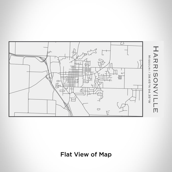 Rendered View of Harrisonville Missouri Map Engraving on 17oz Stainless Steel Insulated Cola Bottle in White