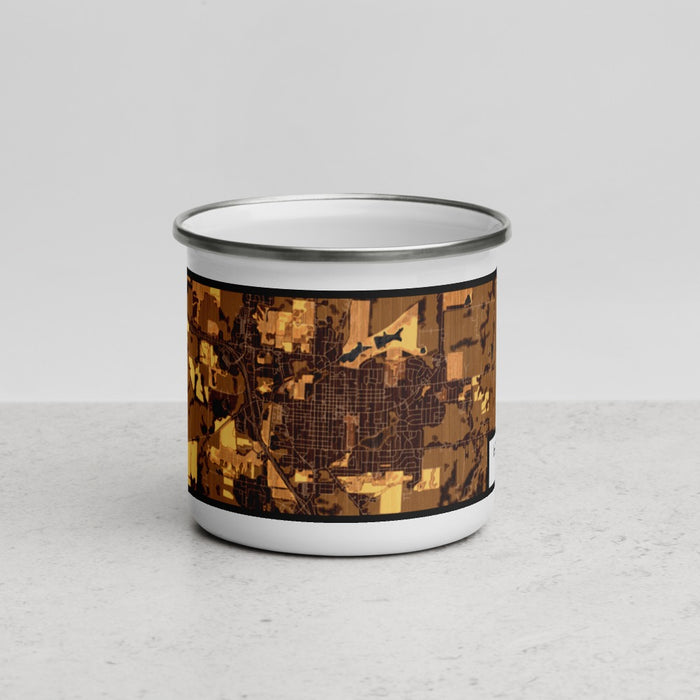 Front View Custom Harrisonville Missouri Map Enamel Mug in Ember