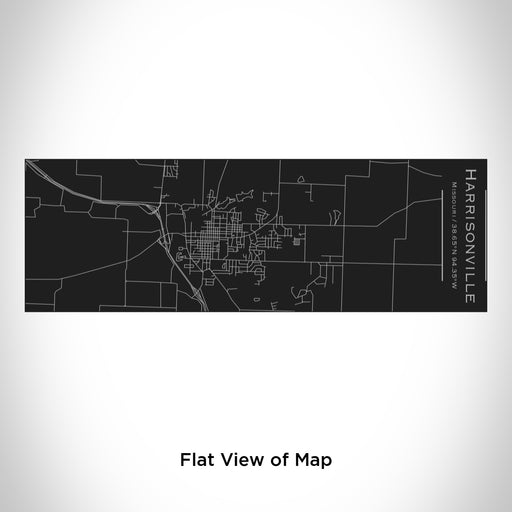 Rendered View of Harrisonville Missouri Map Engraving on 10oz Stainless Steel Insulated Cup with Sliding Lid in Black