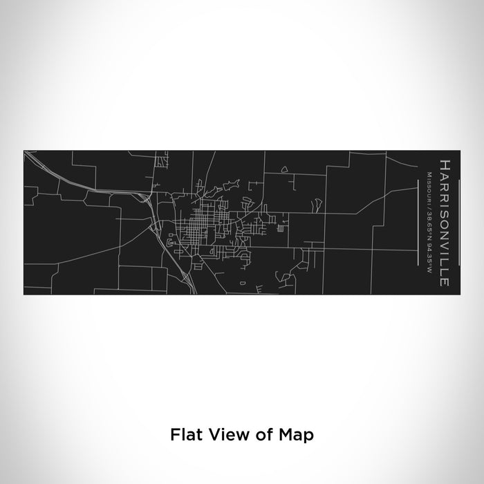 Rendered View of Harrisonville Missouri Map Engraving on 10oz Stainless Steel Insulated Cup with Sliding Lid in Black