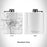 Rendered View of Harrisonville Missouri Map Engraving on 6oz Stainless Steel Flask in White