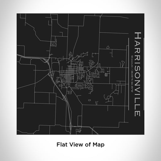 Rendered View of Harrisonville Missouri Map Engraving on 17oz Stainless Steel Insulated Tumbler in Black