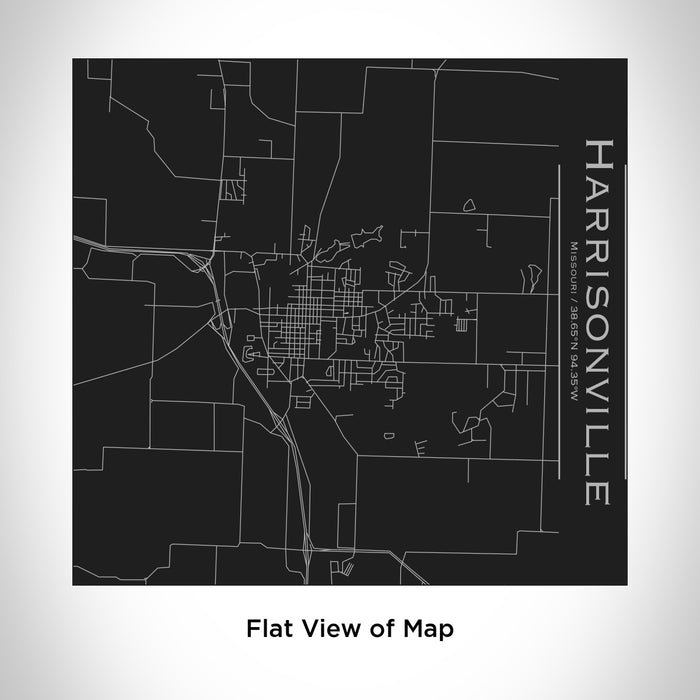 Rendered View of Harrisonville Missouri Map Engraving on 17oz Stainless Steel Insulated Tumbler in Black
