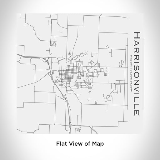 Rendered View of Harrisonville Missouri Map Engraving on 17oz Stainless Steel Insulated Tumbler in White