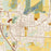 Harrisonville Missouri Map Print in Woodblock Style Zoomed In Close Up Showing Details