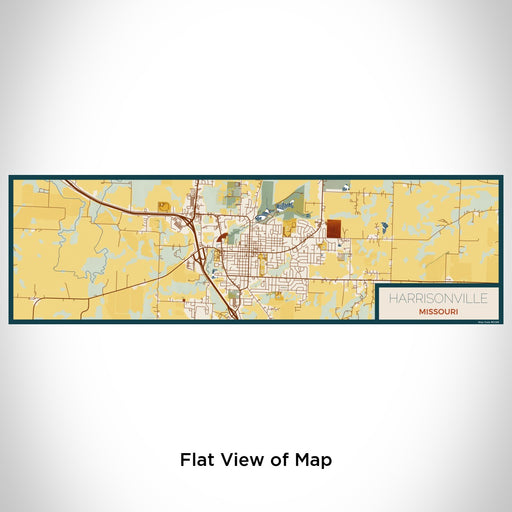 Flat View of Map Custom Harrisonville Missouri Map Enamel Mug in Woodblock