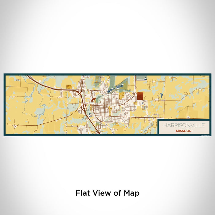 Flat View of Map Custom Harrisonville Missouri Map Enamel Mug in Woodblock