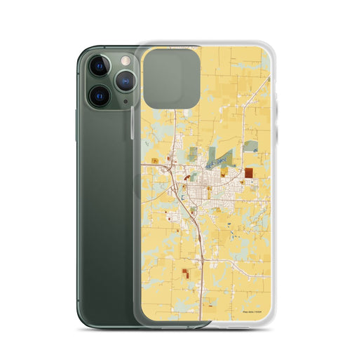 Custom Harrisonville Missouri Map Phone Case in Woodblock