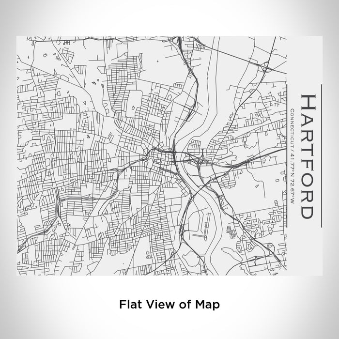 Rendered View of Hartford Connecticut Map Engraving on 20oz Stainless Steel Insulated Bottle with Bamboo Top in White