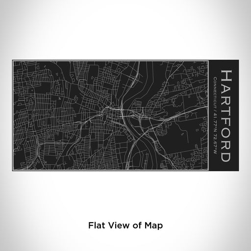 Rendered View of Hartford Connecticut Map Engraving on 17oz Stainless Steel Insulated Cola Bottle in Black