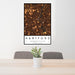 24x36 Hartford Connecticut Map Print Portrait Orientation in Ember Style Behind 2 Chairs Table and Potted Plant