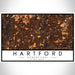 Hartford Connecticut Map Print Landscape Orientation in Ember Style With Shaded Background