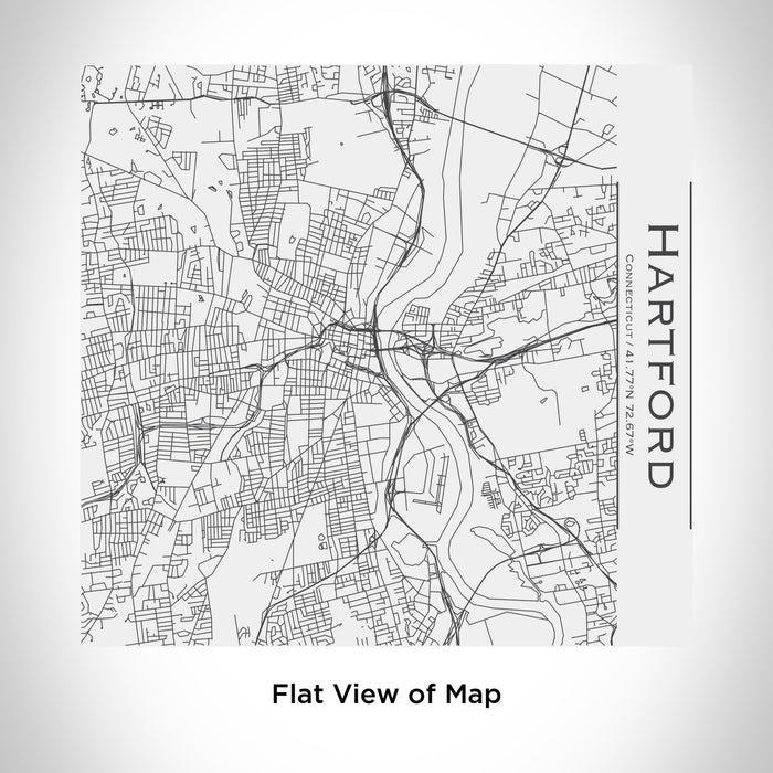 Rendered View of Hartford Connecticut Map Engraving on 17oz Stainless Steel Insulated Tumbler in White
