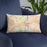 Custom Hartford Connecticut Map Throw Pillow in Watercolor on Blue Colored Chair