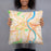 Person holding 18x18 Custom Hartford Connecticut Map Throw Pillow in Watercolor