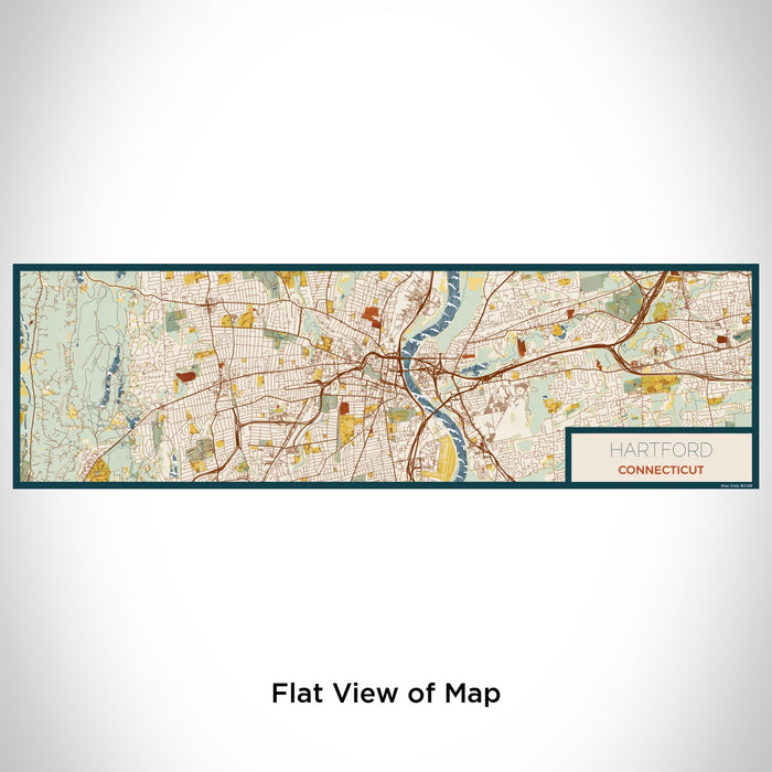 Flat View of Map Custom Hartford Connecticut Map Enamel Mug in Woodblock